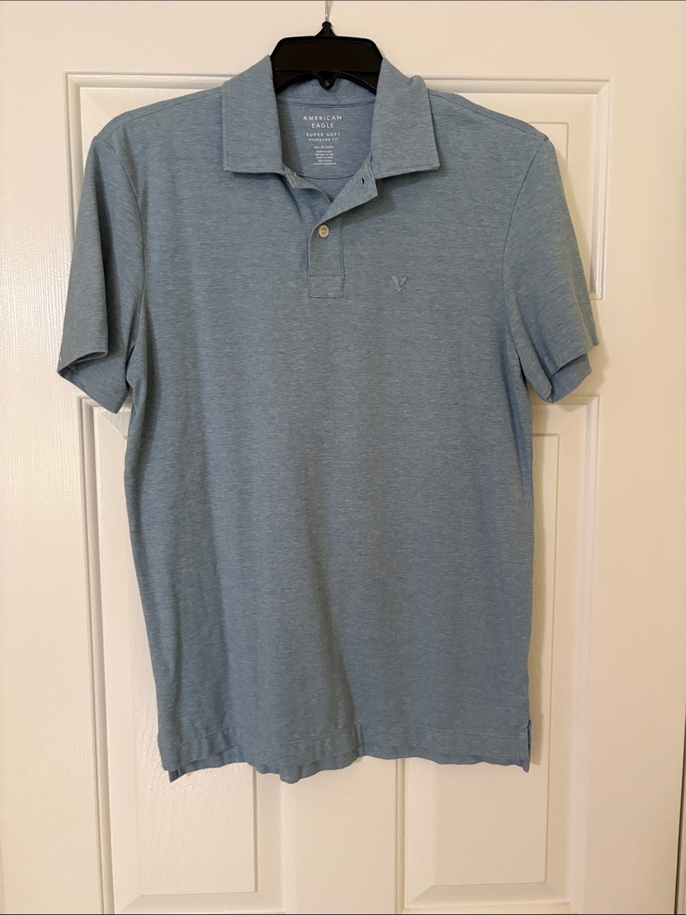 American Eagle Outfitters Men’s Heathered Sky Blue Polo